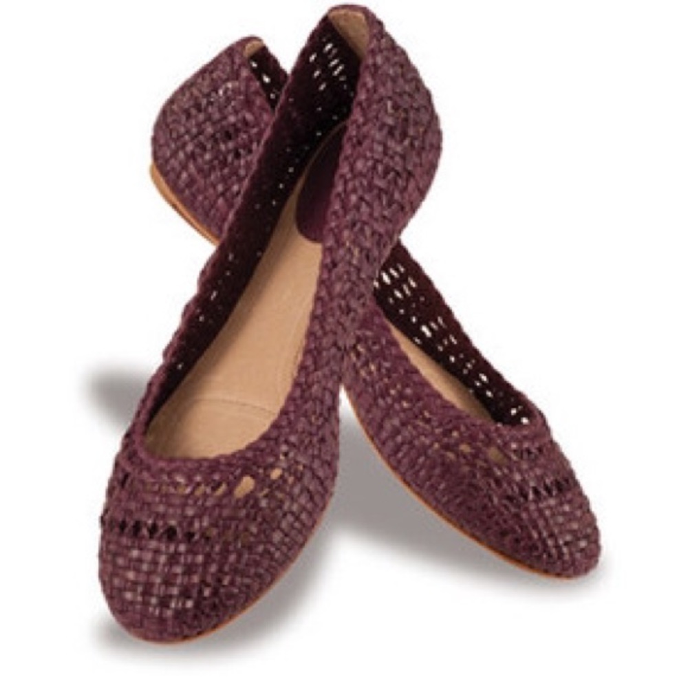 Purple Frye Emma Woven Leather Ballet Flats
